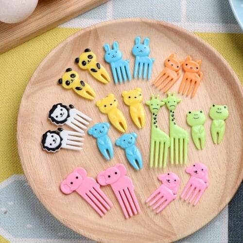 HILIFE Bento Lunches Toothpick 10pcs/pack Snack Cake Dessert Food Fork Animal Farm Fruit Fork for Children Mini Cartoon