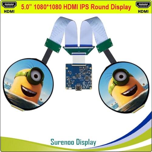 5.0" 5" Inch 1080*1080 1080P HDMI-Compatible MIPI Round Circle Circular IPS TFT LCD Module Screen Display Panel ES050YMM-A00