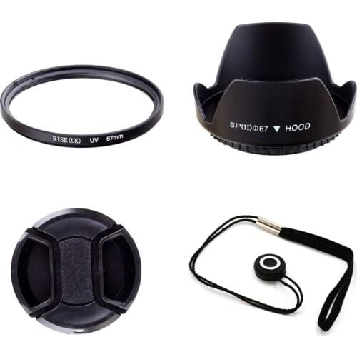 100% GUARANTEE Lens Cap+Hood+UV Filter+gift For 67mm Panasonic DMC GF3 G3 14-42mm FZ100 FZ40 FZ45