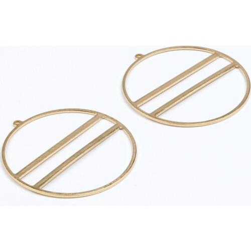 Brass Disc Charms, Raw Brass Earrings Findings,Raw Brass Pendant,Large Circle shaped Earring Brass Charm,45x43mm-RB1140