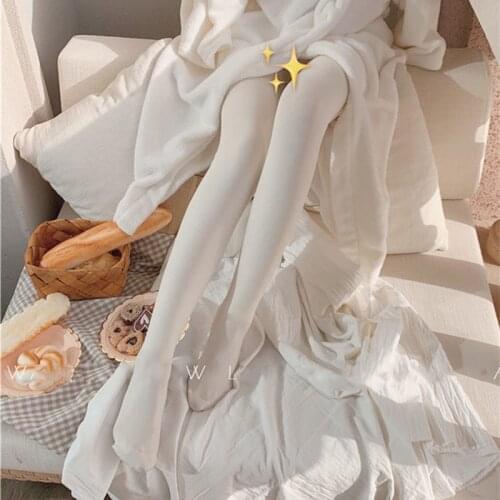 Sweet Women Fashion White Soft Thin Tights Harajuku, Japan Style Lolita Nylon Dance Tights Sexy Fantasy White Pantyhose about80g