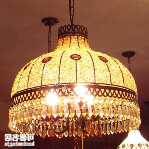 Fashion Bohemia Handmade Beaded Pendant Light Crystal Bedroom Lamp lustre pendente