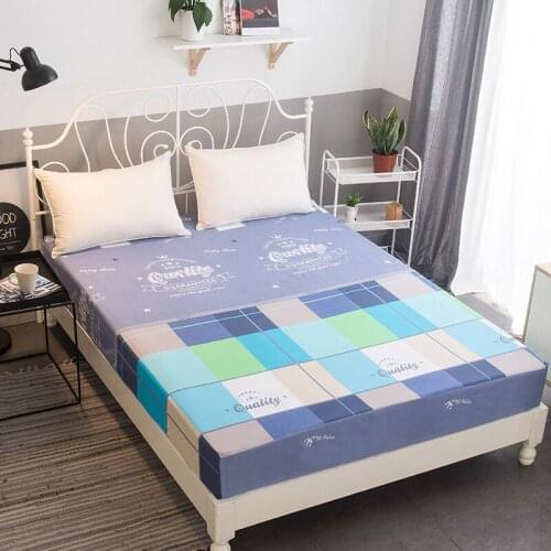 [Low Price] Bed Sheet with Pillowcase Geometric Printed Fitted Sheet With Elastic Bed Linen Polyester Mattress Cover Full Size