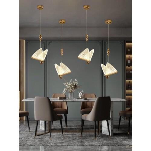 New butterfly chandelier modern minimalist luxury bedside indoor popular restaurant bedroom bar counter duplex floor chandelier