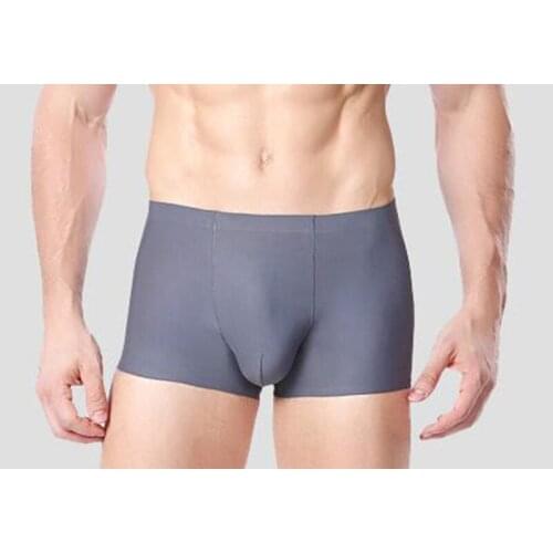 New Ice Silk Ultra Thin Seamless Transparent Men Boxer Shorts Elastic Stylish Simplic Breathable Comfortable Male Underpant B36