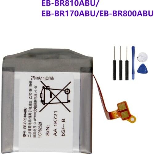 Original Smart-Watch EB-BR800ABU EB-BR810ABU EB-BR170ABU for Samsung Gear S4 SM-R800 SM-R805 46mm 472mAh SM-R810 42mm 270mAh