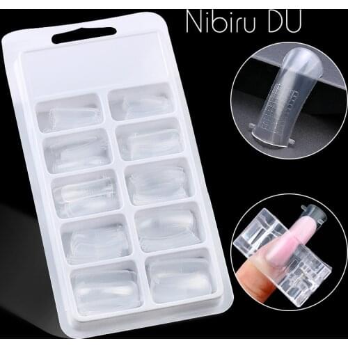 Quick Building Poly Nail Gel Mold Tips Nail Dual Acrylic Cover Acrylic Mixed Forms Finger Extension Clear Nail Art Tool