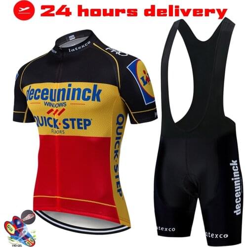 Quick Step Pro Summer Quick Dry Comfortable Cycling Clothes Mens Jersey Suit Outdoor Riding Bike MTB Clothing Bib Pants Sets