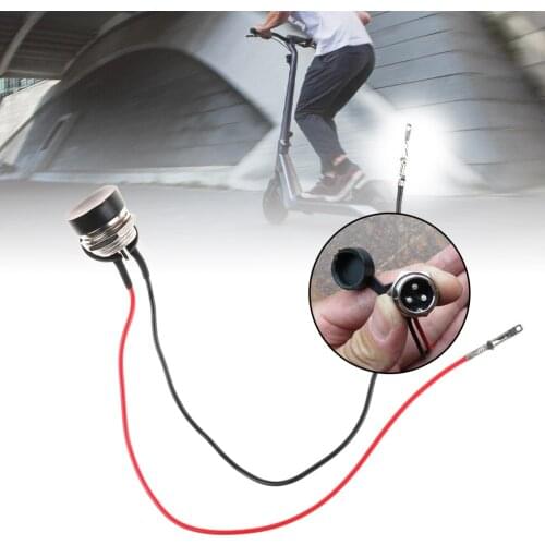 20cm Ebike Battery Charger Port 3 Pin Inline Connector Jack Electric Scooter Bike Charging Socket Cycling Accessories