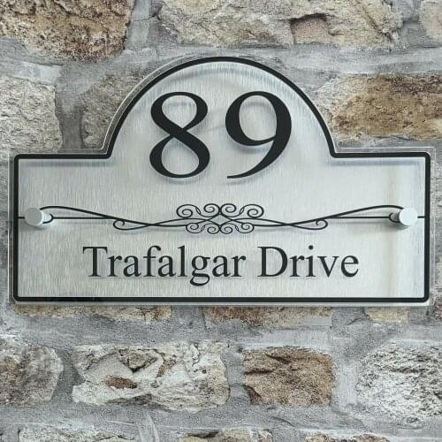 Customized Modern Acrylic House Sign Name and Number Multiple SIZES