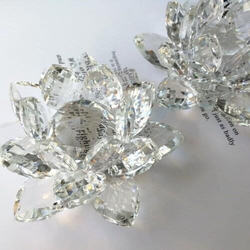 2019 Fashional Crystal Glass Table Centerpiece Display Cabinet Decoration Elegant Lotus Decorative Christmas Gift Free Shipping