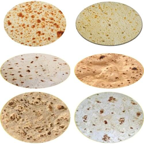 Super Soft Warm Flannel Burrito Blankets ,Round Shape Airplane Travel Throw Coral Fleece Tortilla,Nap Wraps Pancakes Blanket