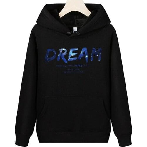 Thin And Plush 95% Cotton Pullover Sweatshirt For Women And Men Winter Dream Letter Print Harajuku Long Sleeve Jumping Jacket