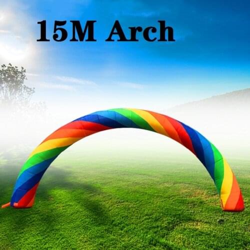15m Colorful Inflatable Wedding Arch Events Party Outdoor Exhibition Supply Decoration Opening Ceremony Advertising Tool Rainbow