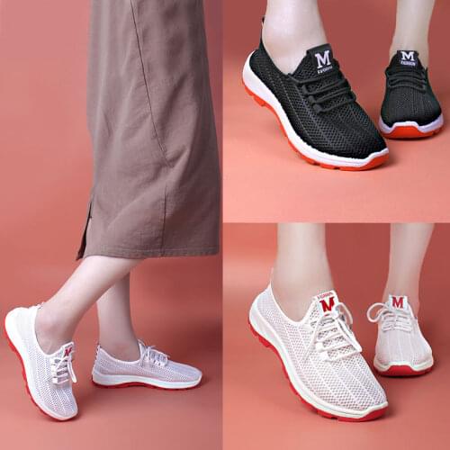 2021 Woman Tennis Shoes Lace Up Ladies Light White Sports Shoes Female Sneakers Breathable Women Flats Outdoor Walking Shoes