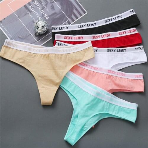 Women Panties Cotton Underwear Female Underpants Sexy Thongs Soft Lingerie Ladies G-string Panties Intimate Lingerie 6 Colors
