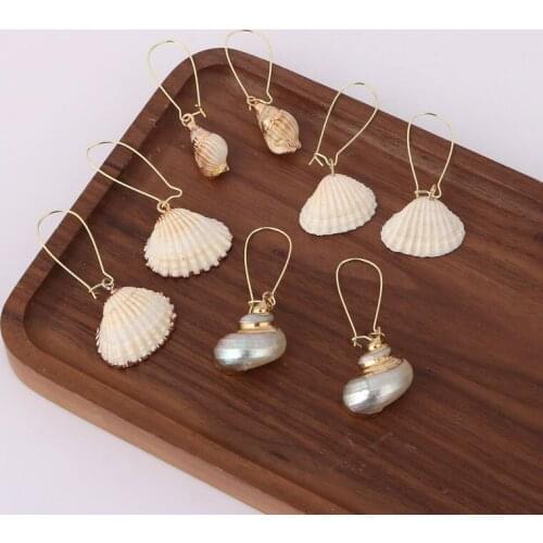 LEADERBEADS 2019 Hot Sale Trendy Natural Shell Dangle Earrings Womens Summer Beach Party Jewelry Girls Minimalist Gift Bijoux