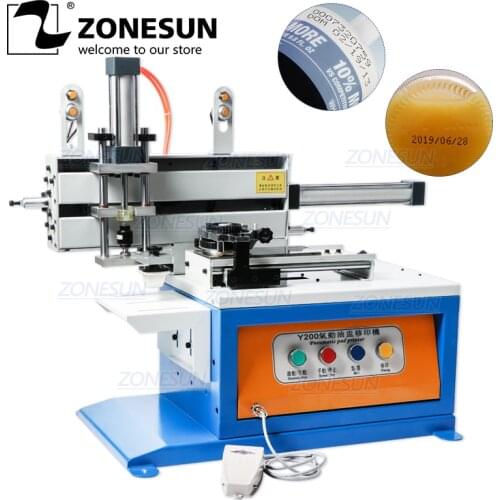 ZONESUN Pneumatic Ink Cup Pad Printing Machine Automatic Date Coding Machine Cosmetic Plastic Caps Cans Bottle Glass Pad Printer