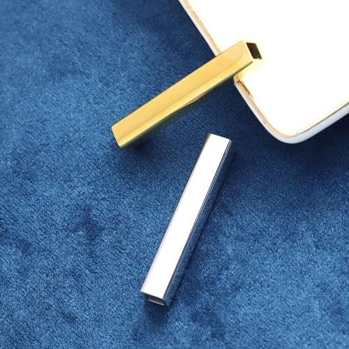 10pcs/Lot Stainless Steel Mirror Polish Hollow Out Blank Bar Charm Pendant For DIY Making Necklace Bracelet 6*38mm