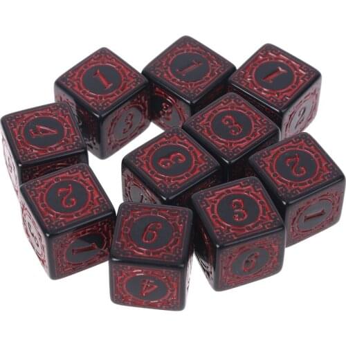 10Pcs D6 Polyhedral Dice Square Edged Numbers 6 Sided Dices Beads Table Board Role Play Game Dropship