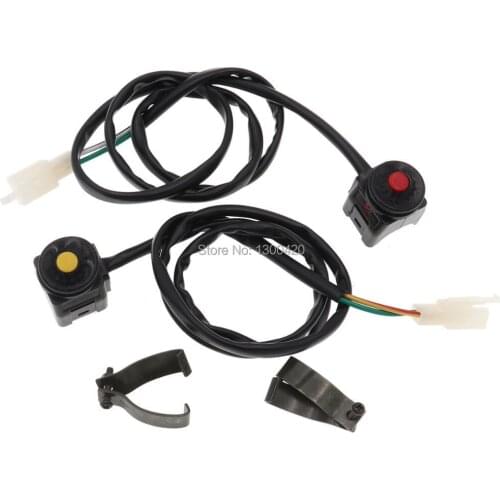 12V 22mm High-Quality Universal Black Durable Kill Stop Switch Horn Button Suitable for Motorcycle Pit Quad Dirt Bike