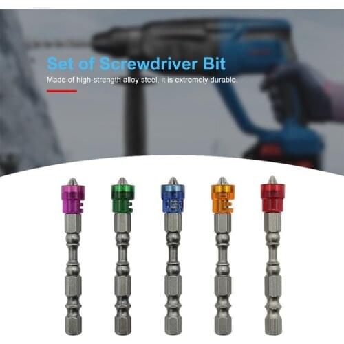 2 Pcs 65MM Single Head Magnetic Screwdriver Bit Anti-Slip Hex PH2 Electric Screw Driver Set For Power Tools Random Color