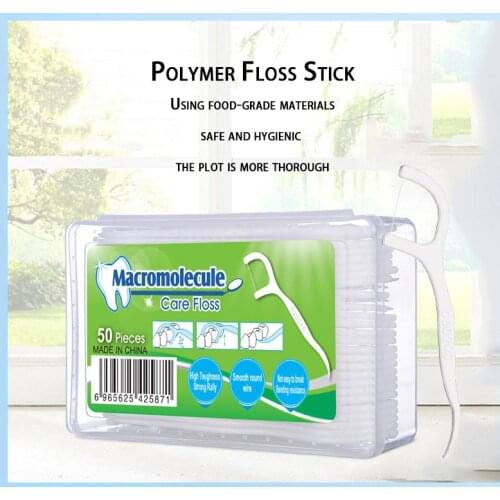 50pcs Dental Floss Flosser Picks Teeth Toothpicks Stick Tooth Clean Oral Care 7.4cm Dental Cleaning Toothpicks Floss Picks