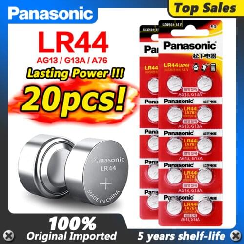 Panasonic 20pcs 1.5V 357A SR44 100% Original Button Cell Battery lr44 Lithium Coin Batteries A76 AG13 G13A LR44 LR1154