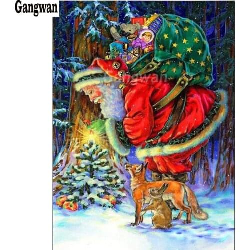 Diamond Painting Santa Claus Painting With Diamond Christmas view Diamond Embroidery Full Drill Square round 5d Mosaic Decor art