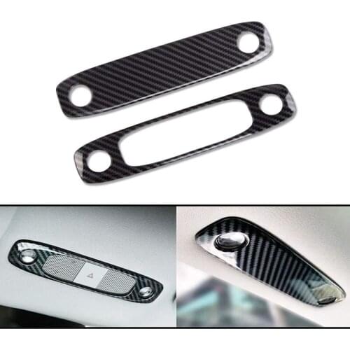 Car Front Rear Reading Lights Frame ABS Carbon Fiber Sticker Interior Decorative for Tesla Model 3 Y Car Styling