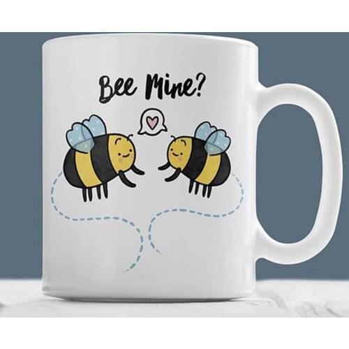 Bee Mine, Cute Bee Mug - Cute Mug, Funny Mug, Valentines Gift, Valentines Mug