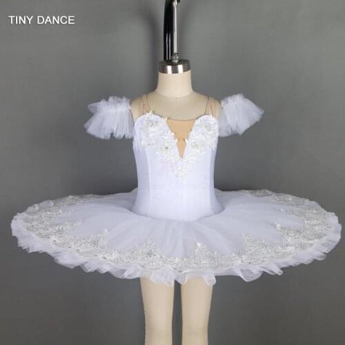 Swan White Professional Pleate Tutu Adult Pancake Tutu for Girls Solo Dance Performance Dress Ballerina Dance Costumes BLL035