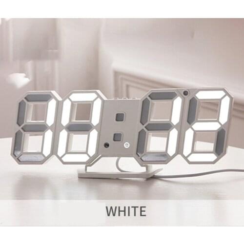 3D LED Digital Wall Clock Modern Design Large Electronic Clocks Nightlight Table Desk Watch Home Decorate Hang Electronic Clocks