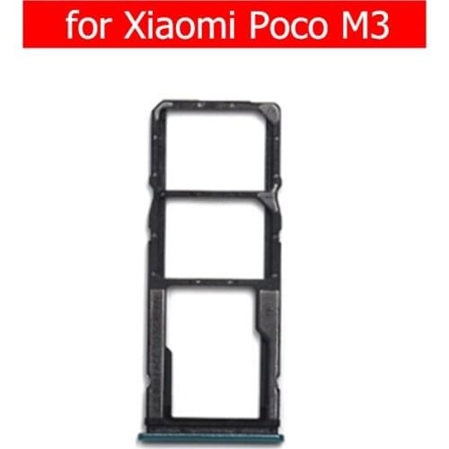 For Xiaomi Poco M3 Card Tray Holder SIM Micro SD Card Slot Adapter Holder Repair Spare Parts