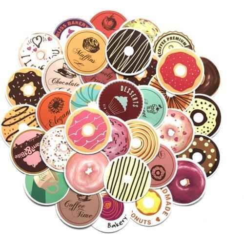 DIY Home Decor 35pcs Donuts serie waterproof sticker Gift posted Baking Decoration label Doodle coffee home bakery Unique Novel