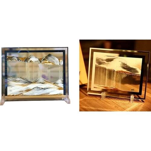 Moving Sand Art Picture Deep Sea Dynamic 3D Sandscapes Pictures in Motion Office Desktop Art Decor Toys