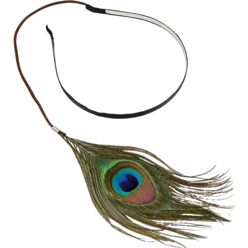 Ethnic Vintage Hairband Ornaments Tiara Decorations Bohemian Indian Peacock Feather Braided Headband Hair Head Bands Accessories