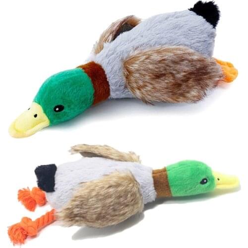 Simulation Duck Shaped Pet Puppy Toy Stuffed Plush Artificial Sounds Wild Duck Cleaning Teeth Training Dog Chew Bite Accessories