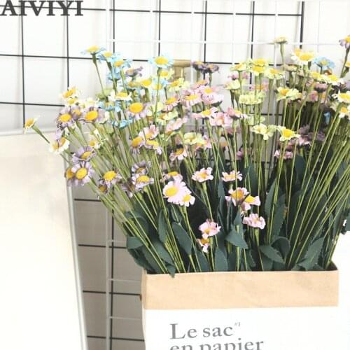 Artificial Daisy Lovely Silk Daisy Artificial Decorative Flower Wedding Bouquet Home Room Dining Table Decoration