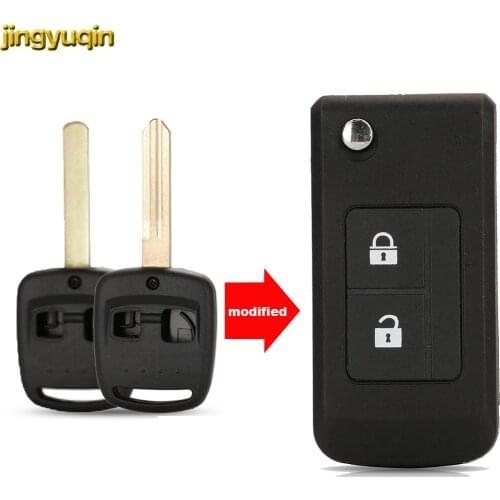 Jingyuqin Flip Remote Car Key Shell Upgrade For Nissan Bluebird 2 Button Car Key Case Fob Styling
