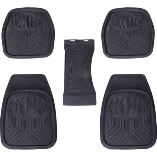 Car Floor Mats Silica Gel Front Rear Driver Passenger Seat Ridged Floor Mat Front Rear Carpet Heavy Duty Floor Protection