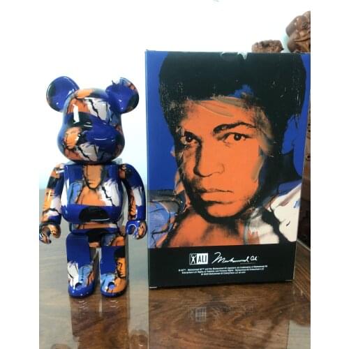 Hot Sell Bearbricklys 400% 28cm Andy Boxing Pvc Action Figures Blocks Bear Doll Decoration Models Friends Toys Christmas Gift