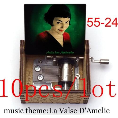 10pcs/lot France Amelie music theme La Valse D'Amelie Music Box Hand Musical Box movie fans new year birthday gift stock
