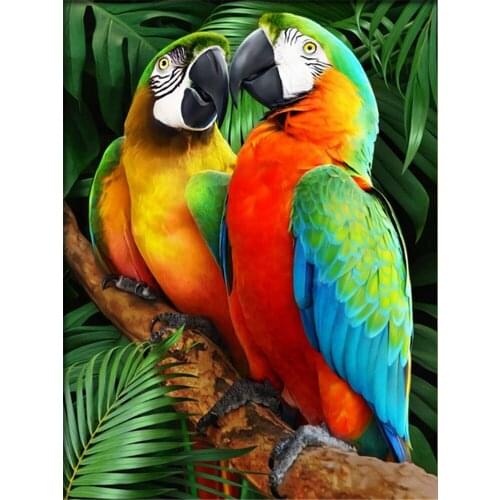 Bird Parrot Animal Printed Canvas 11CT Cross-Stitch Kit DIY Embroidery DMC Threads Handicraft Sewing Painting Hobby Gift