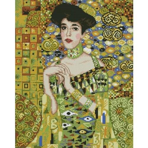 Top Quality Beautiful Lovely Counted Cross Stitch Kit Elegant lady Woman Girl Beauty Elegance gustav klimt