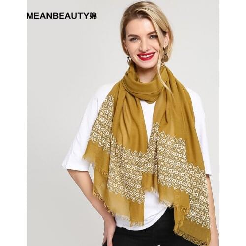 Plain Embroidered Floral Viscose Scarf Shawl From Indian Bandana Print Cotton Scarves and Wraps Foulard Sjaal Muslim Hijab