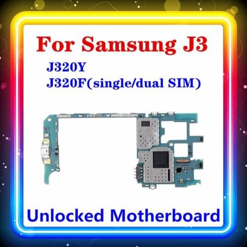 For Samsung Galaxy J3 J320Y J320F Original Motherboard Android Clean Mainboard With Full Chips Main Logic Board