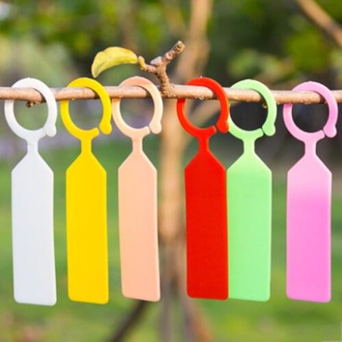 50PCS Plastic Plants Tags Nursery Garden Ring Label Pot Marker Stake Hanging Tags Greenhouse Bonsai Collar Tags