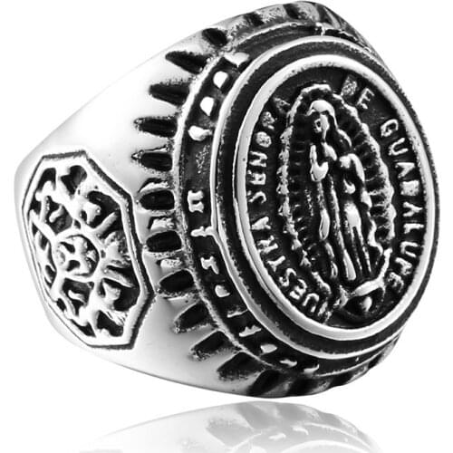 Blessed Virgin Mary Ring Stainless Steel Man fashion jewelry for women gift