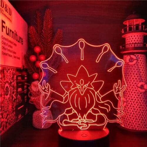 Pokemon Mega Alakazam 3D Night Light Home Decoration Lampara Led Takara Tomy Anime Figure Lighting Bedside Decor Lights Kawaii